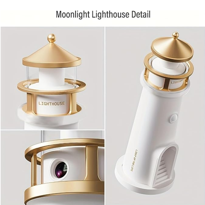 romantic moon lighthouse night light decor