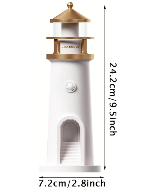 romantic moon lighthouse night light decor